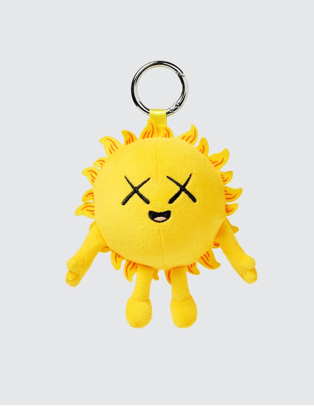 KAWS x UNIQLO Universe Charm SUN Yellow Plush Keychain NWT
